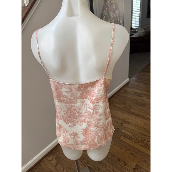 NWT L'AGENCE Jane Rose Tan Floral Print Silk Cami Tank Top Size Small - Picture 3 of 4